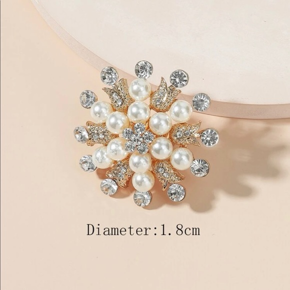 GORGEOUS Round Pearl & Rhinestones Statement Ring - Picture 3 of 4